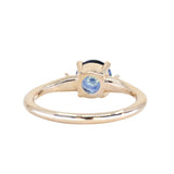 1.19ct Ocean Blue Precision Cut Montana Sapphire and Princess Cut Diamond Rapids Low Profile Ring in 14k Yellow Gold