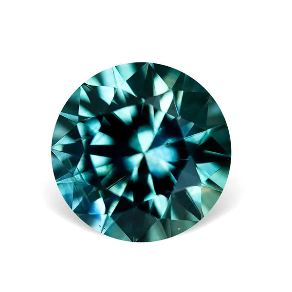 2.01CT ROUND PRECISION CUT MONTANA SAPPHIRE, TEAL, 7.4MM