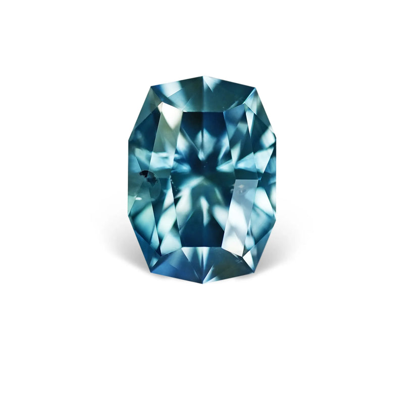 2.97CT CUSHION PRECISION CUT MONTANA SAPPHIRE, TEAL BLUE, 9.6X7MM