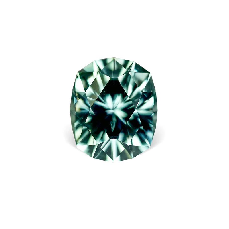 1.84CT FANCY ELONGATED CUSHION PRECISION CUT MONTANA SAPPHIRE, TEAL, 7.9X6.5MM