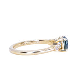 1.26ct Round Blue Montana Sapphire and Diamond Starry Night Low Profile Solitaire in 14k Yellow Gold