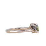 0.99ct Trillion Bright Green Montana Sapphire and Natural Diamond Mountainscape Ring in 14k Yellow Gold