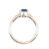 1.19ct Ocean Blue Precision Cut Montana Sapphire and Princess Cut Diamond Rapids Low Profile Ring in 14k Yellow Gold