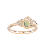 1.44ct Fancy Cushion Cut Australian Sapphire and Trillion Australian Sapphire Compass Set Low Profile Ring in 14k Yellow Gold