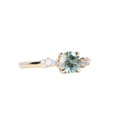 0.99ct Light Teal Montana Sapphire and Diamond Starry Night Low Profile Solitaire in 14k Yellow Gold