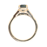 1.88ct Radiant Cut Parti Madagascar Sapphire and Diamond Vintage Cathedral Double Prong Ring in 14k Yellow Gold