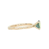 1.00ct Oval Untreated Nigerian Sapphire Evergreen Carved Solitaire in 14k Yellow Gold