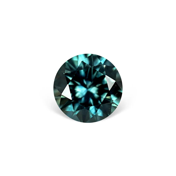 1.50CT ROUND PRECISION CUT MONTANA SAPPHIRE, MEDIUM TEAL, 7X7MM