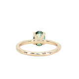 1.00ct Oval Untreated Nigerian Sapphire Evergreen Carved Solitaire in 14k Yellow Gold