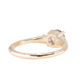 0.91ct Untreated Round White Montana Sapphire and Princess Cut Diamond Rapids Low Profile Ring in 14k Yellow Gold