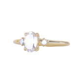1.01ct GIA Natural Oval Diamond and Princess Cut Diamond Rapids Low Profile Ring in 18k Yellow Gold