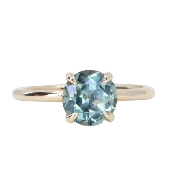 1.93ct Untreated and Earthy Montana Sapphire Classic 4 Prong Solitaire in 14k Yellow Gold