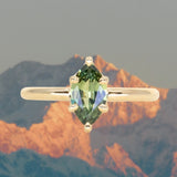 1.11ct Australian Marquise Parti Sapphire Low Profile 6 Prong Solitaire in 18k Yellow Gold