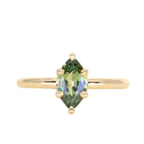 1.11ct Australian Marquise Parti Sapphire Low Profile 6 Prong Solitaire in 18k Yellow Gold