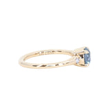 1.27ct Round Montana Sapphire and Princess Cut Diamond Rapids Low Profile Ring in 14k Yellow Gold