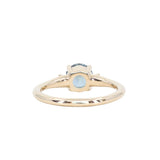 1.27ct Round Montana Sapphire and Princess Cut Diamond Rapids Low Profile Ring in 14k Yellow Gold