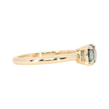 0.98ct Deep Teal Blue to Purple Montana Sapphire Low Profile 4 Prong Solitaire in 14k Yellow Gold