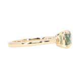1.69ct Untreated Cushion Cut Blue Montana Sapphire Low Profile 4 Prong Solitaire in 14k Yellow Gold