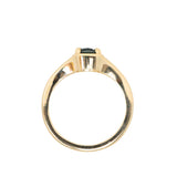 1.17ct Untreated Cushion Blue Madagascar Sapphire Low Profile 4 Prong Signet Solitaire in 14k Yellow Gold