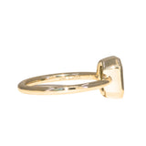 1.26ct Australian Untreated Emerald Cut Caribbean Teal Sapphire Low Profile Bezel Ring in 14k Yellow Gold