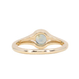 0.88ct Untreated Round Montana Sapphire Low Profile 4 Prong Signet Solitaire in 14k Yellow Gold
