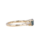 1.20ct Ocean Blue Round Montana Sapphire and Diamond Starry Night Low Profile Solitaire in 14k Yellow Gold