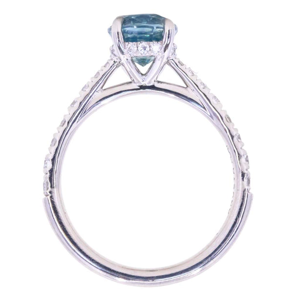 Hidden Halo Solitaire with French Set Diamonds - Setting