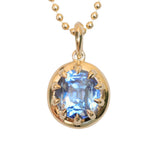 3.40ct Oval Madagascar Bicolor Sapphire 10 Prong Pendant in 14k Yellow Gold
