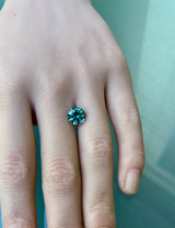 2.91CT PRECISION CUT ROUND BRILLIANT MONTANA SAPPHIRE, TEAL GREEN PARTI, 8.3MM