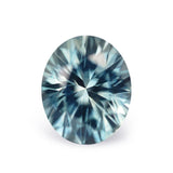 2.65CT PRECISION CUT OVAL BRILLIANT MONTANA SAPPHIRE, WATERCOLOR BLUE WHITE YELLOW, 8.5X7.2MM