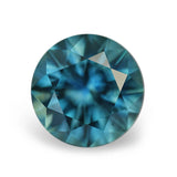 2.03CT PRECISION CUT ROUND BRILLIANT MONTANA SAPPHIRE, TEAL BLUE WITH GREEN, 7.3MM