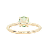 1.34ct Round Precision Cut Montana Sapphire 4 Prong Solitaire Evergreen Ring in 14k Yellow Gold