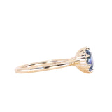 1.49ct Oval Untreated Montana Sapphire Scallop Cup Solitaire in 14k Yellow Gold