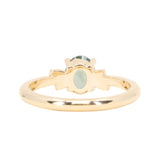 1.21ct Oval Blue Precision Cut Montana Sapphire Low Profile 4 Prong Leaf Bud Solitaire in 14k Yellow Gold