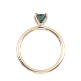 1.08ct Oval Deep Teal Madagascar Sapphire Classic 4 Prong Solitaire in 14k Yellow Gold