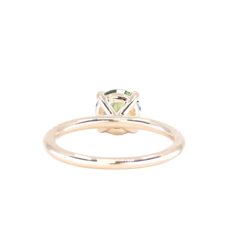 4 Prong Solitaire with Pavé Set Diamonds, Stackable - Setting
