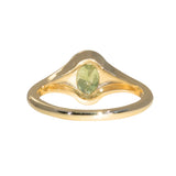 1.28ct Oval Green Montana Sapphire Low Profile 4 Prong Signet Solitaire in 14k Yellow Gold