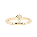0.74ct Untreated Round Teal Australian Sapphire Low Profile Compass Set 4 Prong Solitaire in 14k Yellow Gold