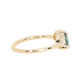1.09ct Seafoam Green Montana Sapphire and Natural Diamond Mountainscape Ring in 14k Yellow Gold