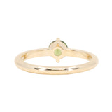 0.67ct Untreated Round Australian Parti Green Sapphire Low Profile Compass Set 4 Prong Solitaire in 14k Yellow Gold