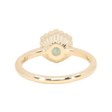 1.94ct Round Precision Cushion Cut Green Montana Sapphire Scallop Cup Solitaire in 14k Yellow Gold