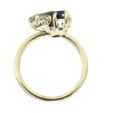 2.47ct Parti Sapphire and 0.49ct Antique Diamond Toi Et Moi Ring in 18k Yellow Gold