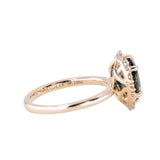 2.66ct Untreated Oval Nigerian Sapphire Antique-Style Diamond Halo Ring in 14k Yellow Gold