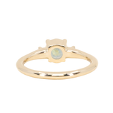 0.93ct Round Seafoam Montana Sapphire and Princess Cut Diamond Rapids Low Profile Ring in 14k Yellow Gold