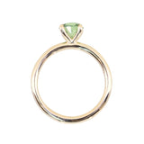 1.01ct Round Green Montana Sapphire Classic Four Prong Solitaire in 14k Yellow Gold