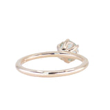 0.97ct Untreated Round Precision Cut Aqua Montana Sapphire Lotus Solitaire in 14k Yellow Gold