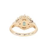 2.70ct Untreated Radiant Cut Montana Sapphire and Diamond Floral Halo in 14k Yellow Gold