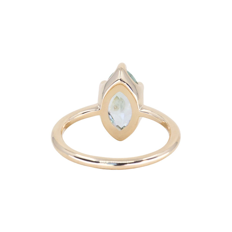 2.07ct Unheated Madagascar Marquise Sapphire Low Profile 6 Prong Solitaire in 14k Yellow Gold