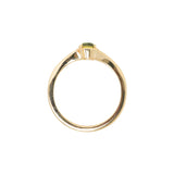 0.71ct Oval Green Precision Cut Montana Sapphire Low Profile 4 Prong Signet Solitaire in 14k Yellow Gold