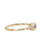 0.68ct Antique Old Mine Cut Diamond and Princess Cut Diamond Rapids Low Profile Ring in 18k Yellow Gold